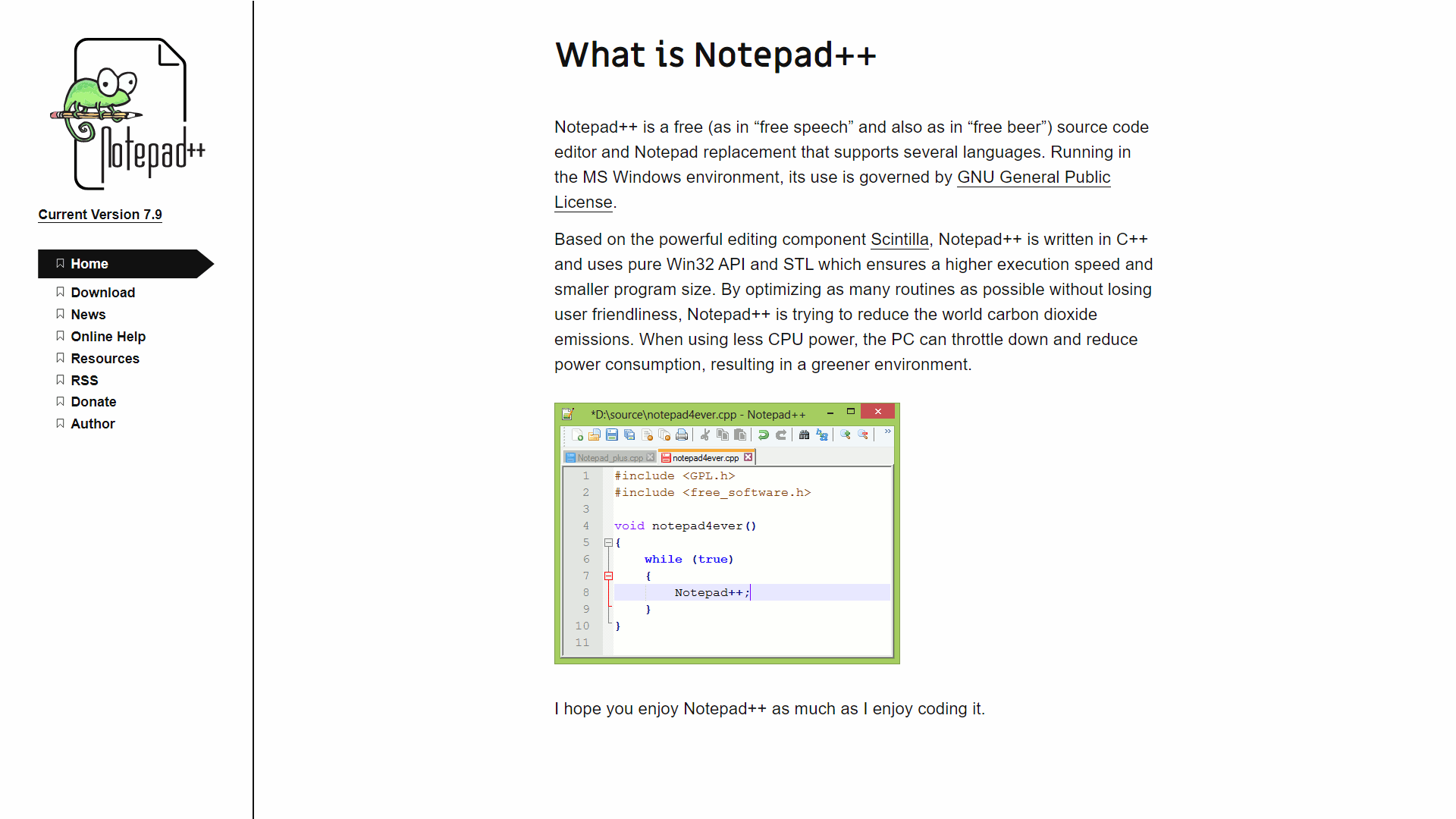 Notepad++ is a source code editor